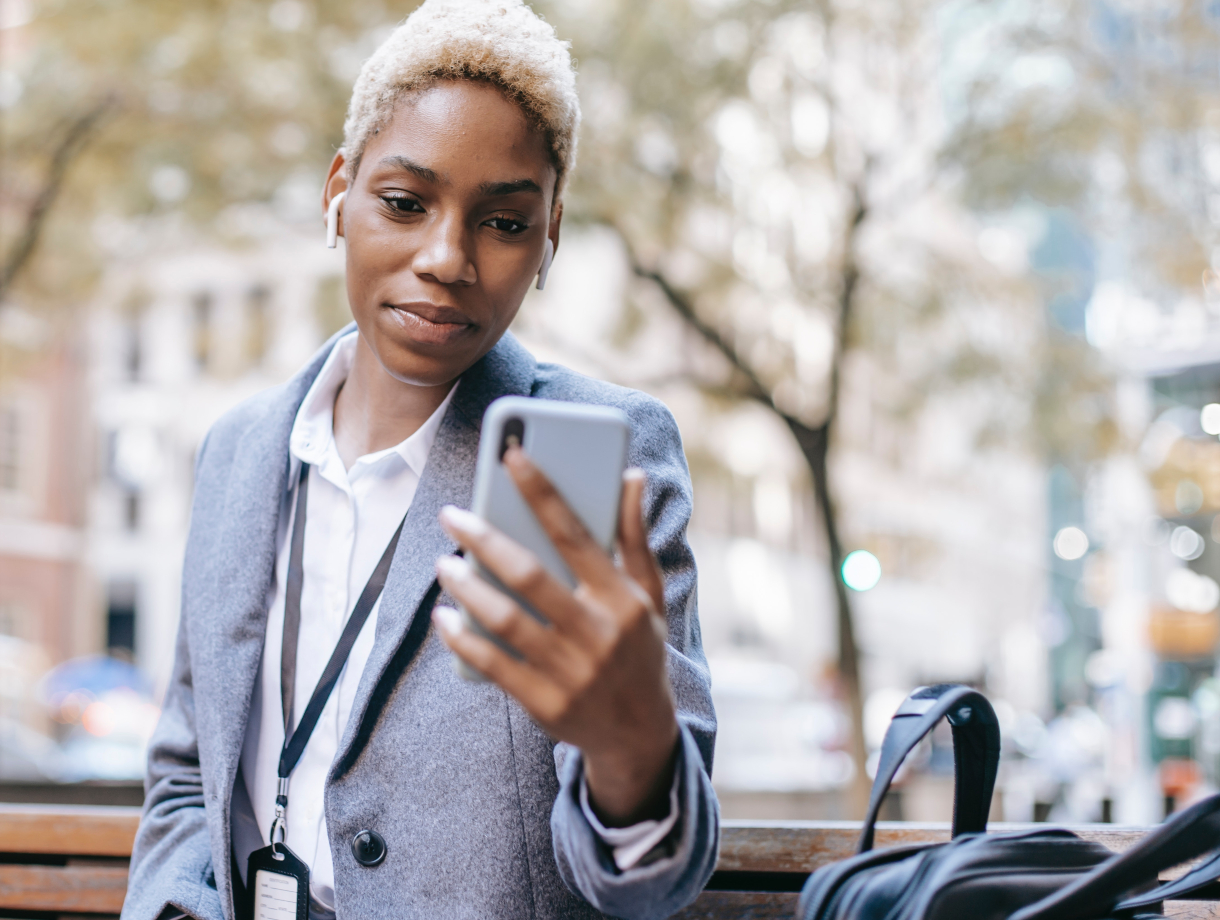 Woman Reading Text Message